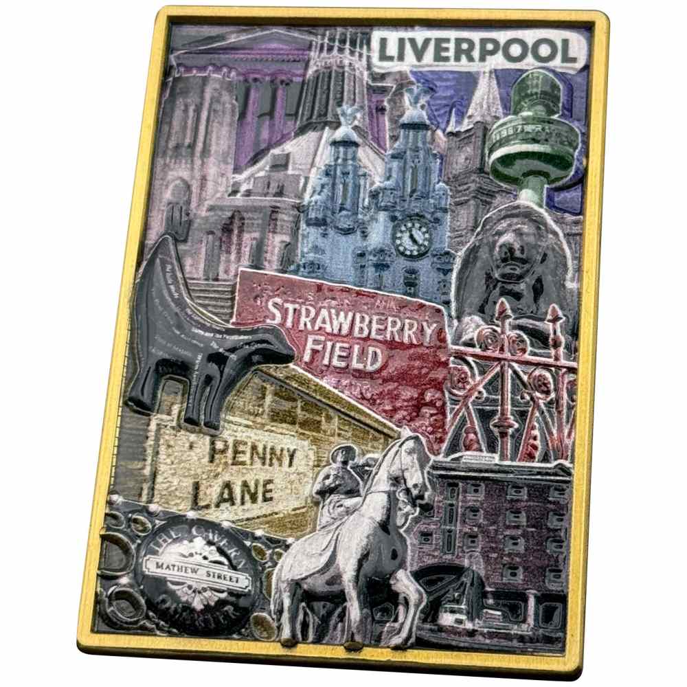 The Beatles - City Of Liverpool Landmarks Button pin - Mehrfarben